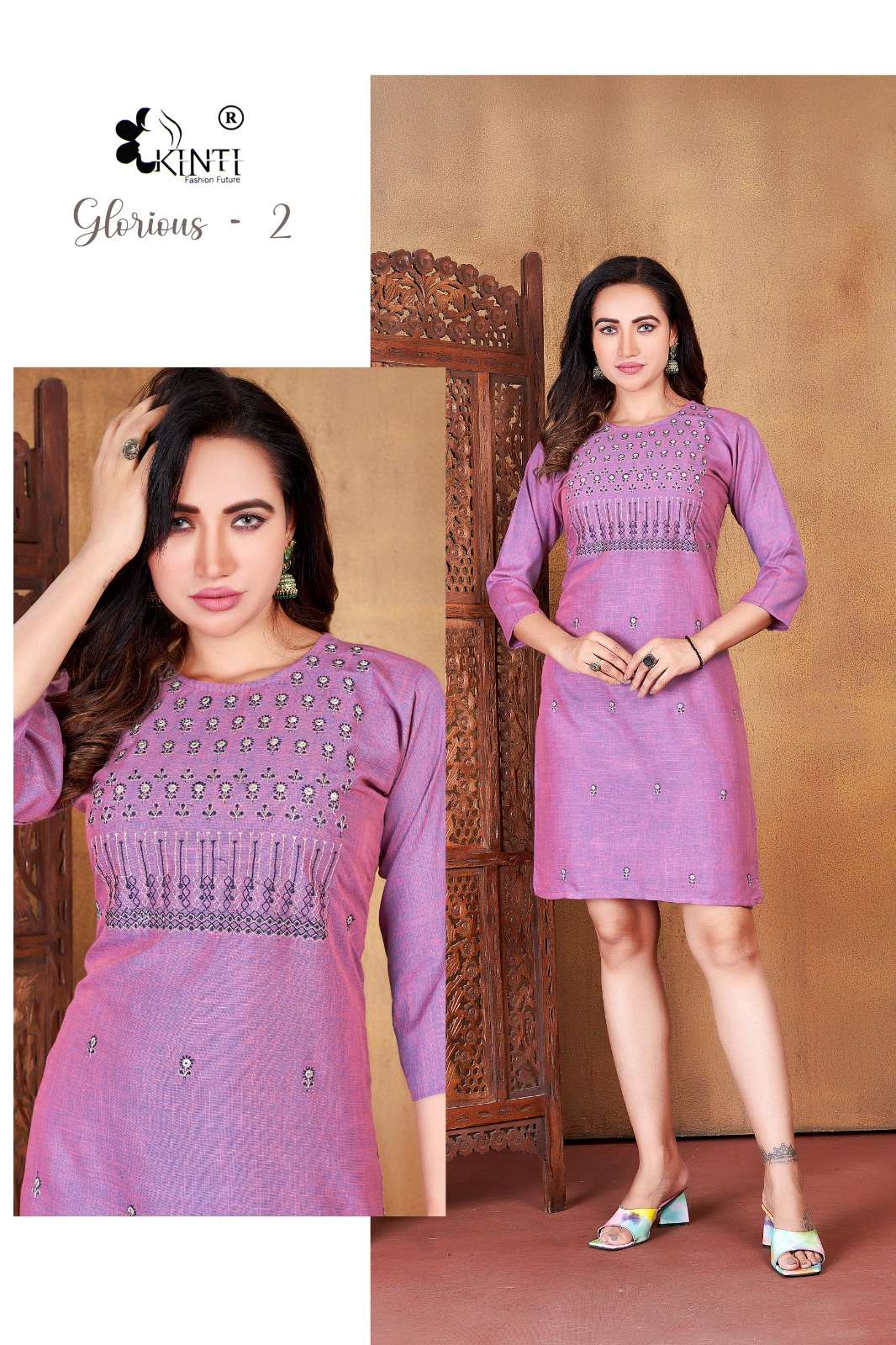 Glorious Vol-2 By Kinti 01 To 08 Series Designer Stylish Fancy Colorful Beautiful Party Wear & Ethnic Wear Collection Rayon Embroidered Kurtis At Wholesale Price