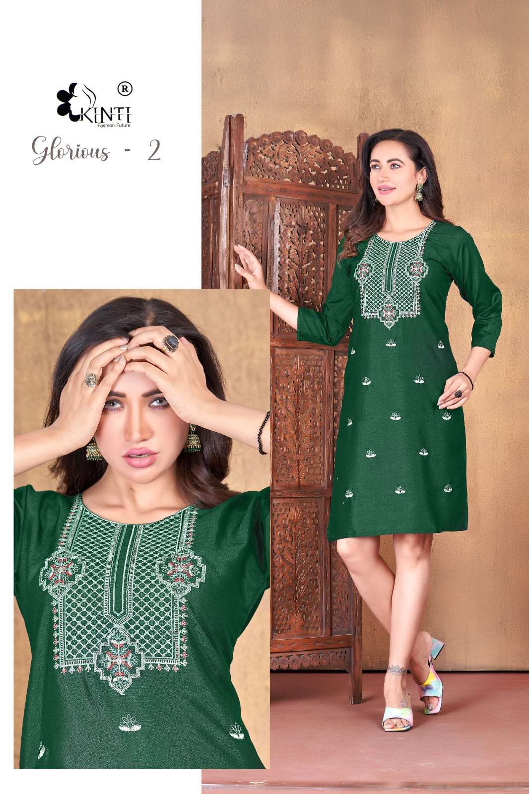 Glorious Vol-2 By Kinti 01 To 08 Series Designer Stylish Fancy Colorful Beautiful Party Wear & Ethnic Wear Collection Rayon Embroidered Kurtis At Wholesale Price