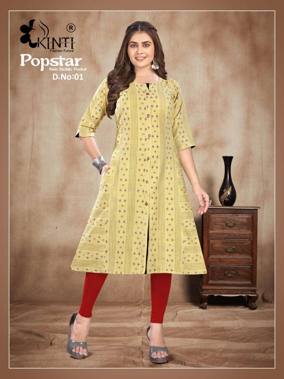 Popstar Vol-3 By Kinti 01 To 08 Series Designer Stylish Fancy Colorful Beautiful Party Wear & Ethnic Wear Collection Handloom Print Kurtis At Wholesale Price
