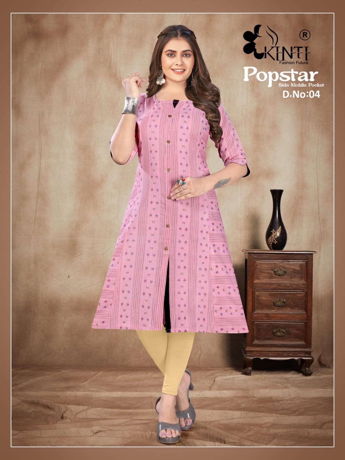 Popstar Vol-3 By Kinti 01 To 08 Series Designer Stylish Fancy Colorful Beautiful Party Wear & Ethnic Wear Collection Handloom Print Kurtis At Wholesale Price