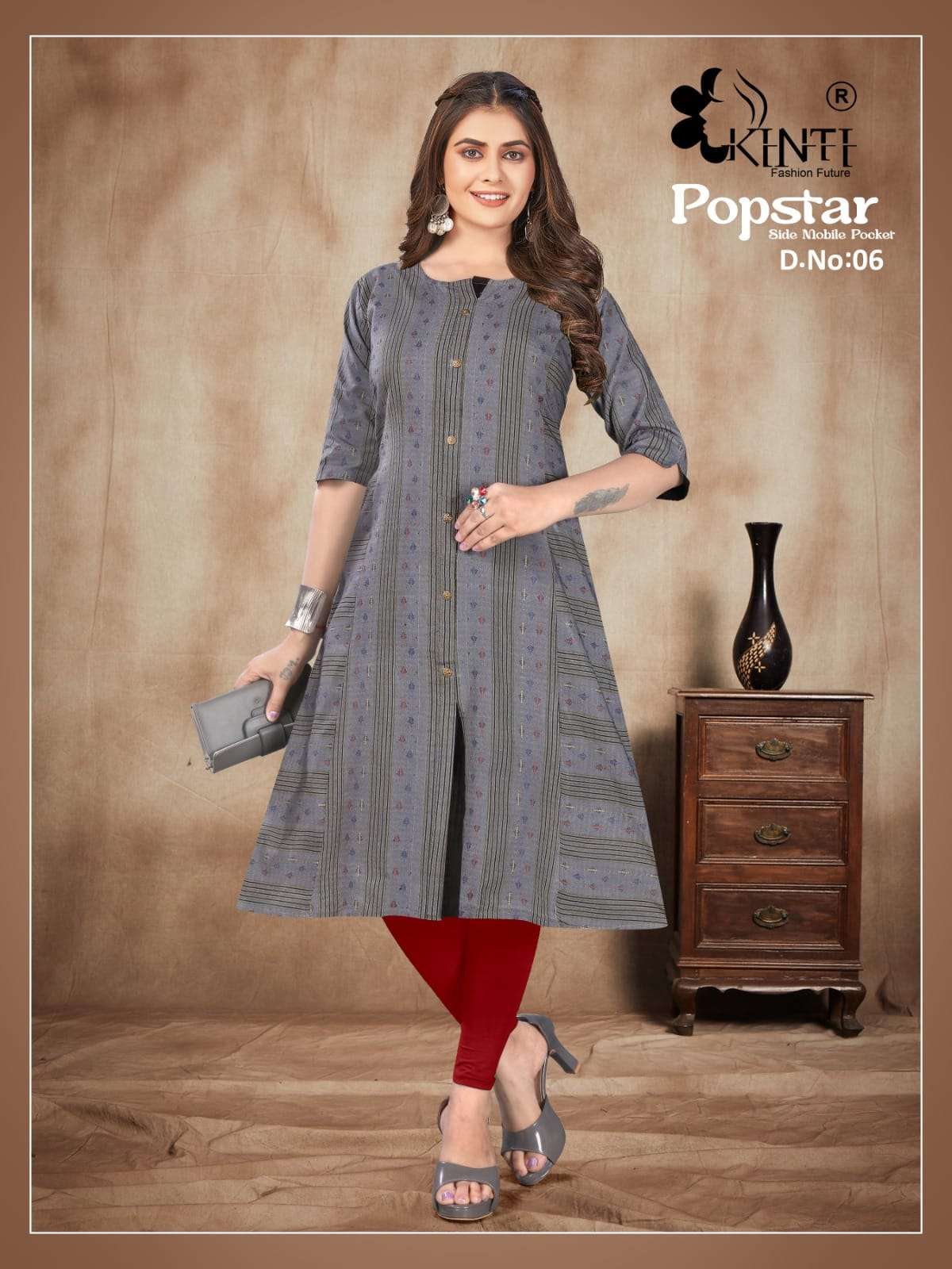 Popstar Vol-3 By Kinti 01 To 08 Series Designer Stylish Fancy Colorful Beautiful Party Wear & Ethnic Wear Collection Handloom Print Kurtis At Wholesale Price
