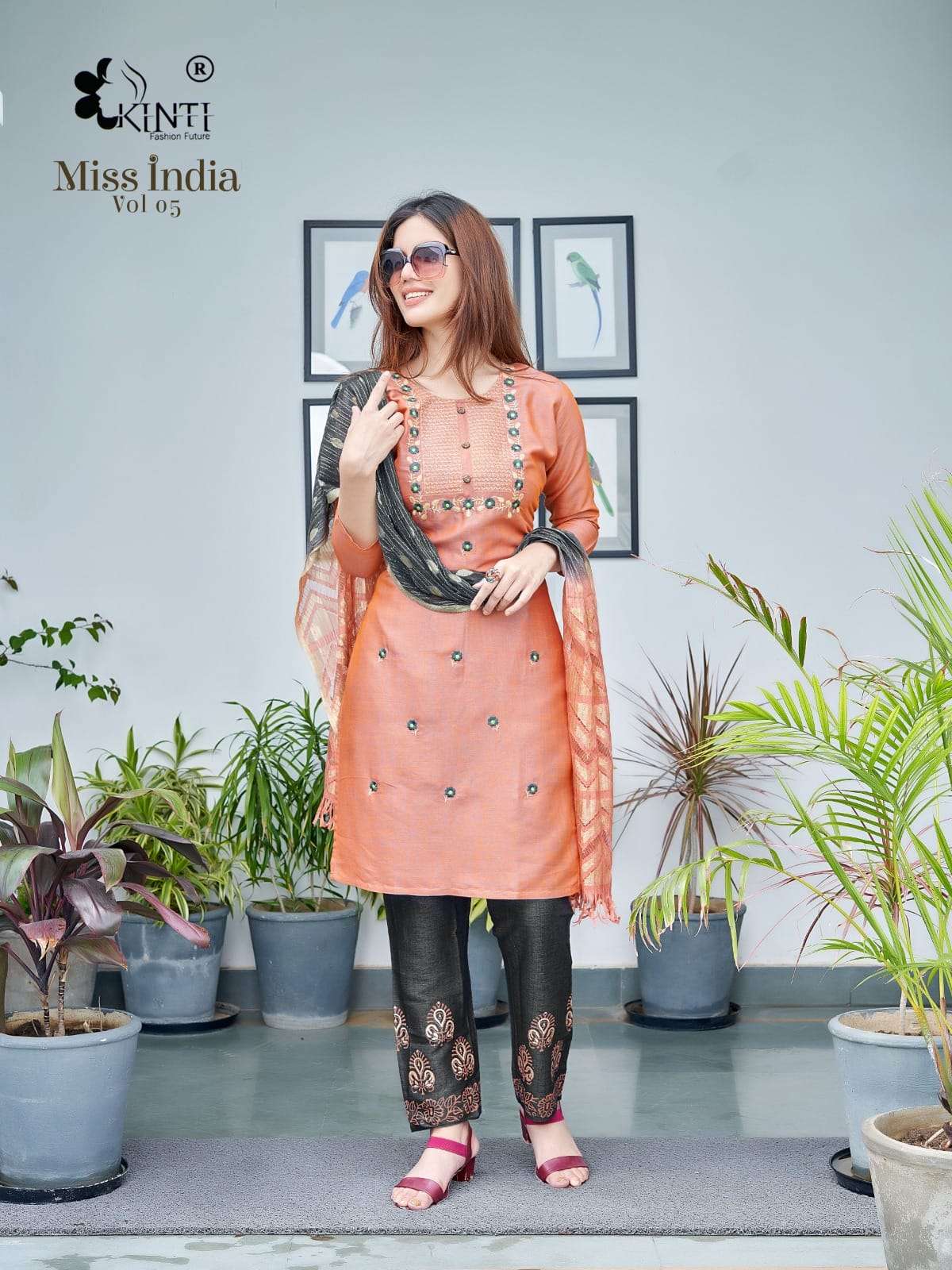 Miss India Vol-5 By Kinti 01 To 08 Series Designer Festive Suits Beautiful Fancy Stylish Colorful Party Wear & Occasional Wear Rayon Embroidered Dresses At Wholesale Price