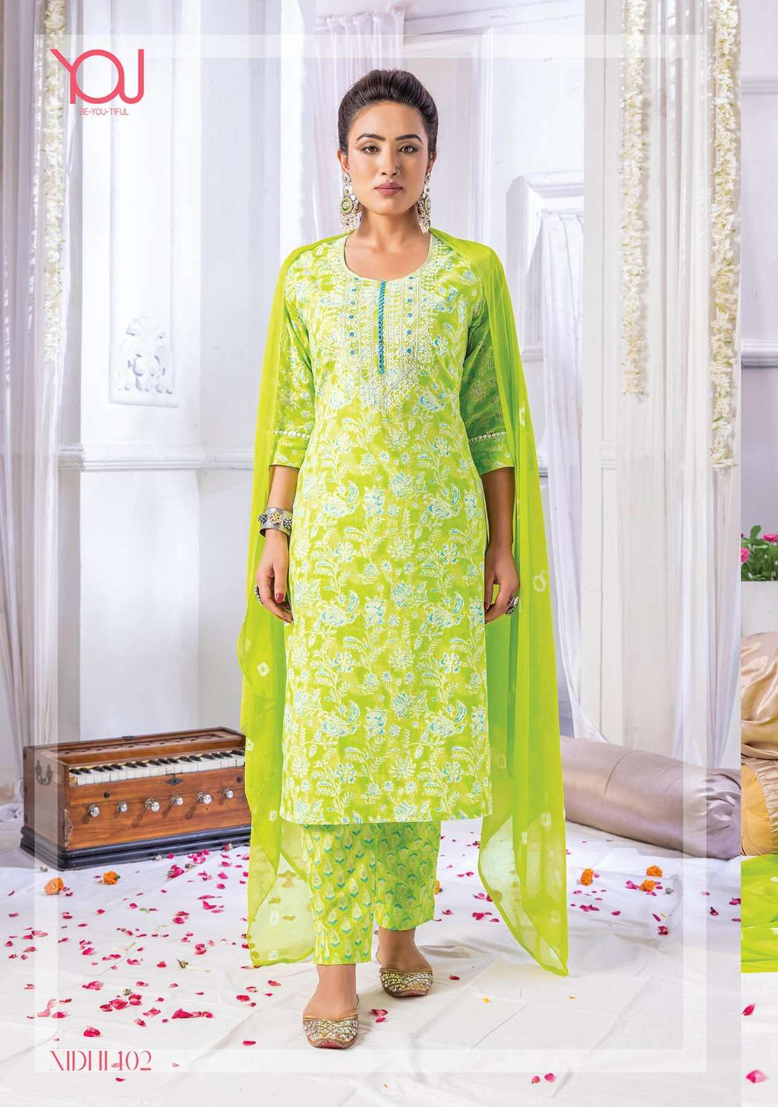 Nidhi By You 101 To 109 Series Designer Festive Suits Beautiful Fancy Stylish Colorful Party Wear & Occasional Wear Pure Cambric Cotton With Work Dresses At Wholesale Price