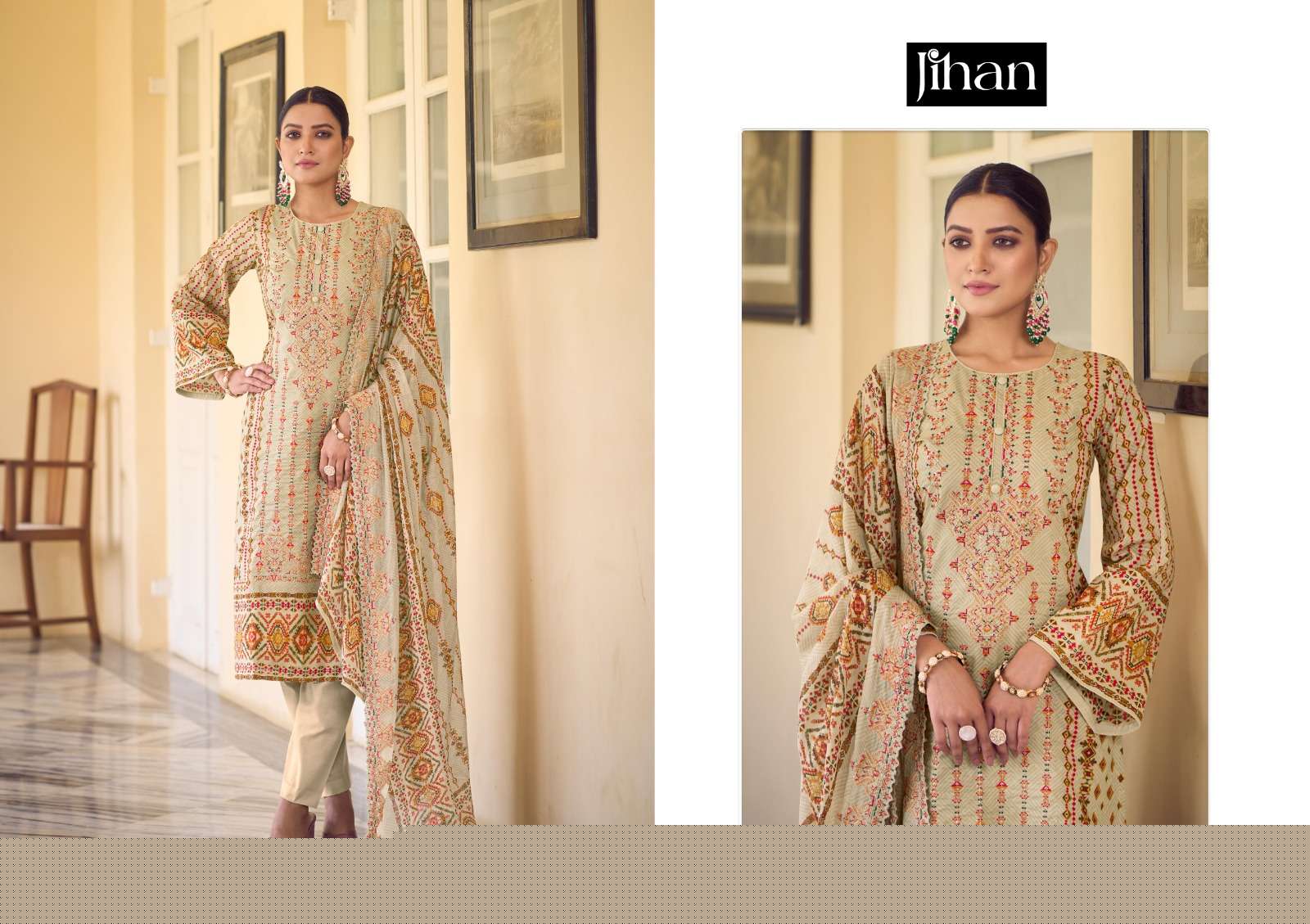 Bin Saeed Vol-3 By Jihan Beautiful Stylish Pakistani Suits Fancy Colorful Casual Wear & Ethnic Wear & Ready To Wear Pure Cambric Printed Dresses At Wholesale Price