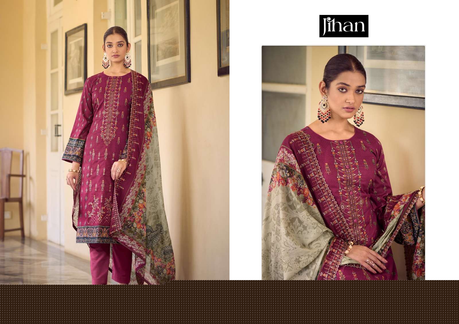 Bin Saeed Vol-3 By Jihan Beautiful Stylish Pakistani Suits Fancy Colorful Casual Wear & Ethnic Wear & Ready To Wear Pure Cambric Printed Dresses At Wholesale Price