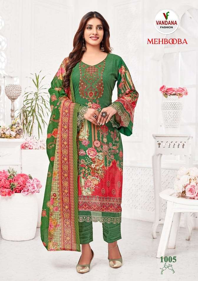 Mehbooba Vol-1 By Vandana Fashion 1001 To 1008 Series Designer Festive Suits Beautiful Fancy Stylish Colorful Party Wear & Occasional Wear Pure Cotton Print Dresses At Wholesale Price