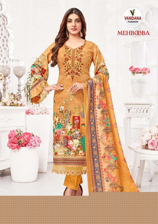 Mehbooba Vol-1 By Vandana Fashion 1001 To 1008 Series Designer Festive Suits Beautiful Fancy Stylish Colorful Party Wear & Occasional Wear Pure Cotton Print Dresses At Wholesale Price