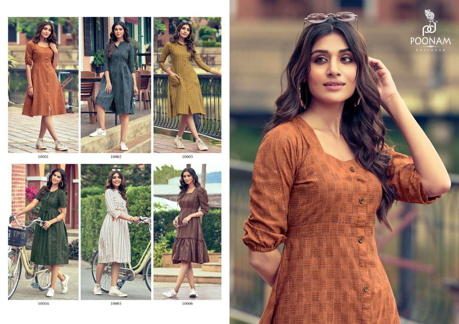 Stella By Poonam Designer 1001 To 1006 Series Designer Stylish Fancy Colorful Beautiful Party Wear & Ethnic Wear Collection Cotton Jacquard Kurtis At Wholesale Price