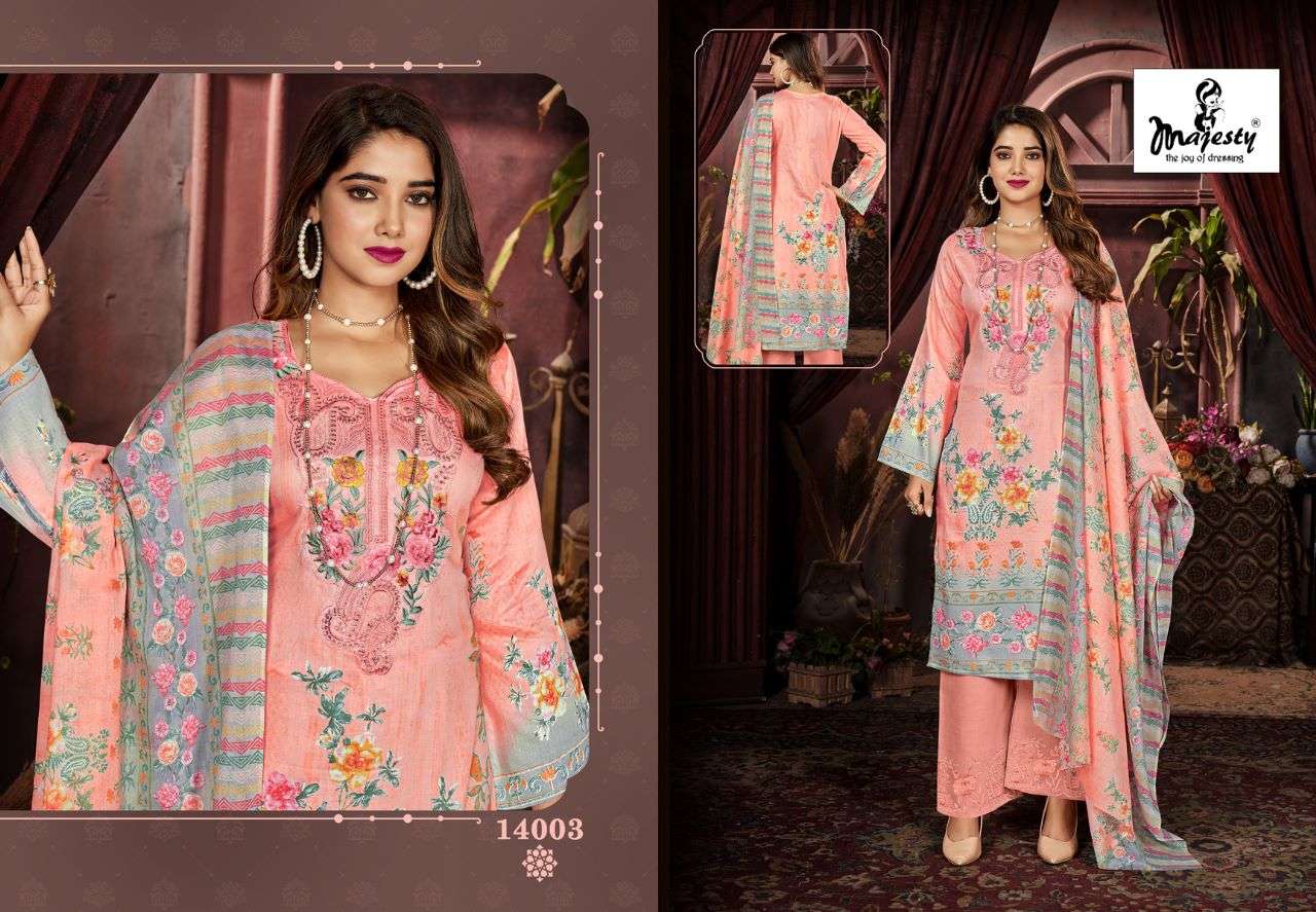 Maria.B. Lawn-14 By Majesty 14001 To 14006 Series Designer Pakistani Suits Beautiful Stylish Fancy Colorful Party Wear & Occasional Wear Jam Cotton Print Dresses At Wholesale Price
