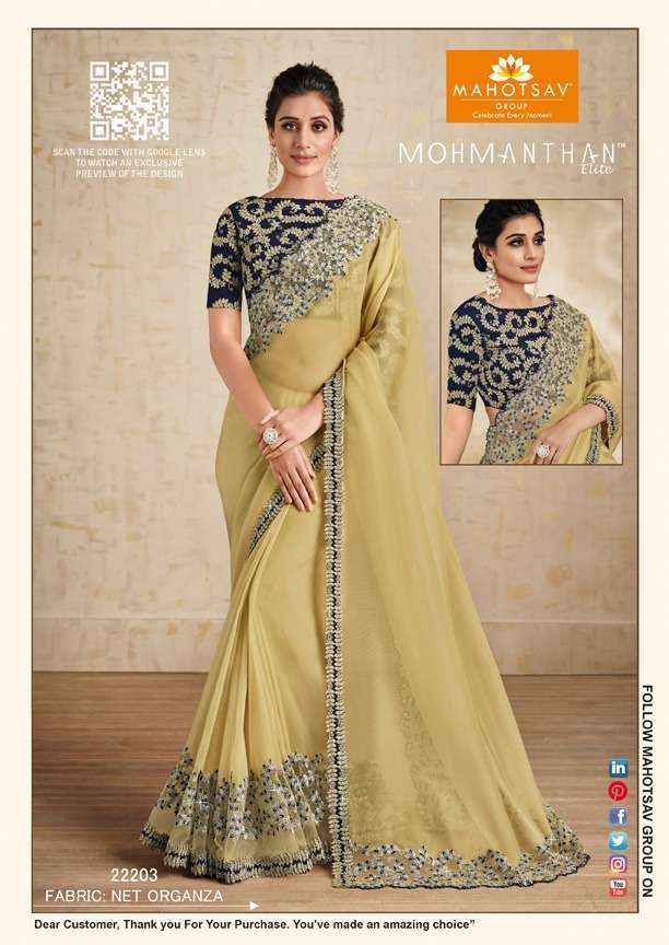 Alyona By Mohmanthan Indian Traditional Wear Collection Beautiful Stylish Fancy Colorful Party Wear & Occasional Wear Net/Satin Silk Sarees At Wholesale Price