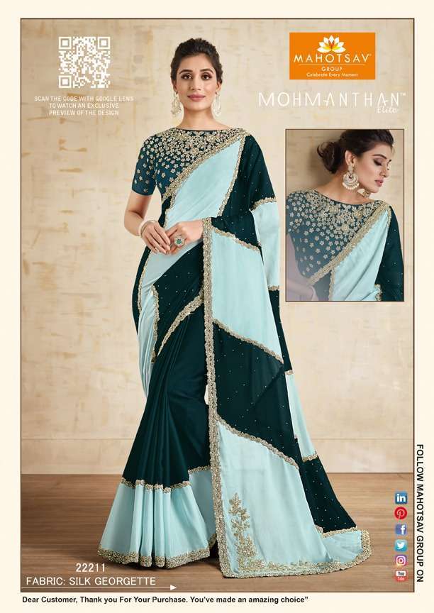 Alyona By Mohmanthan Indian Traditional Wear Collection Beautiful Stylish Fancy Colorful Party Wear & Occasional Wear Net/Satin Silk Sarees At Wholesale Price