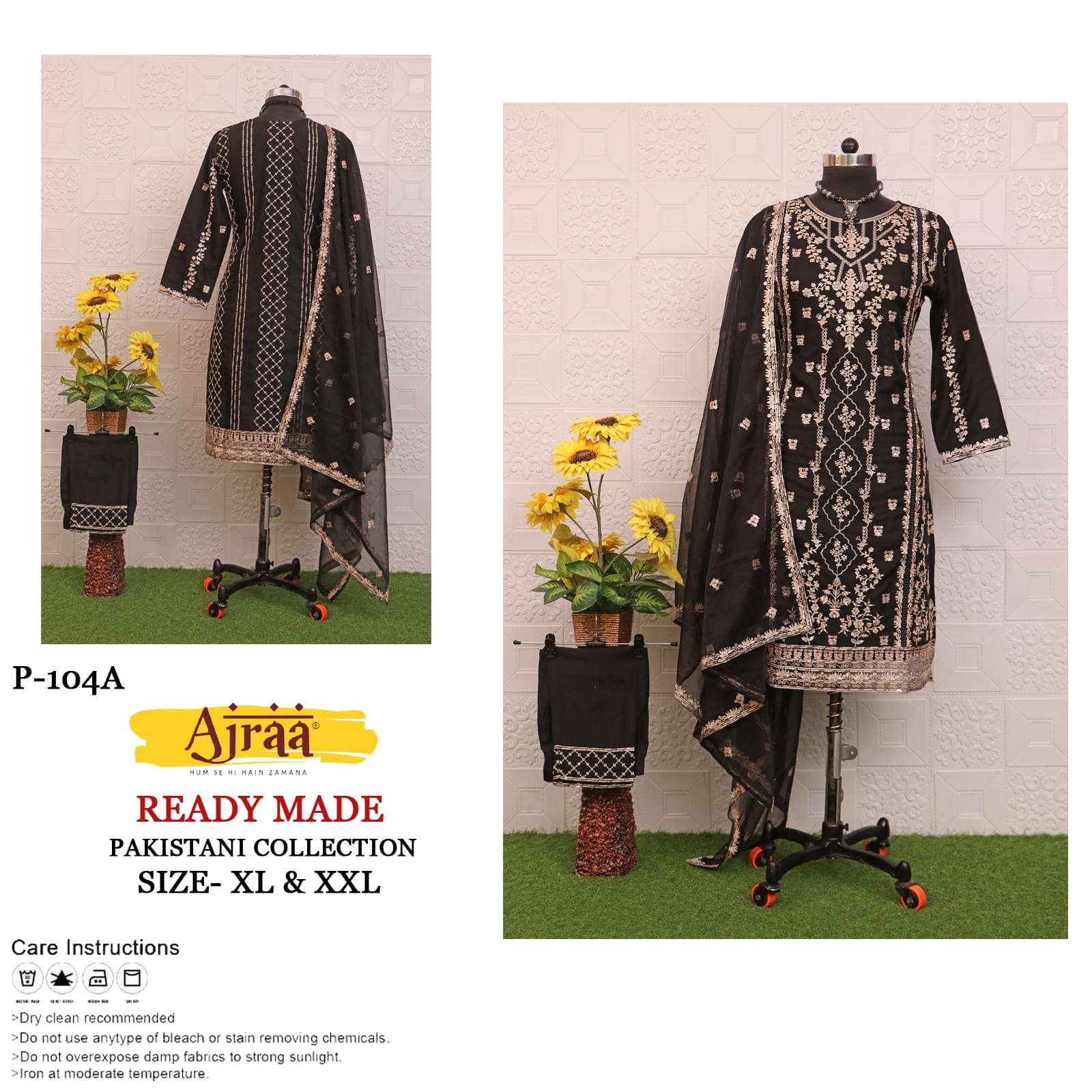 Ajraa 104 Colours By Ajraa 104-A To 104-C Series Pakistani Suits Beautiful Fancy Colorful Stylish Party Wear & Occasional Wear Pure Organza Embroidery Dresses At Wholesale Price