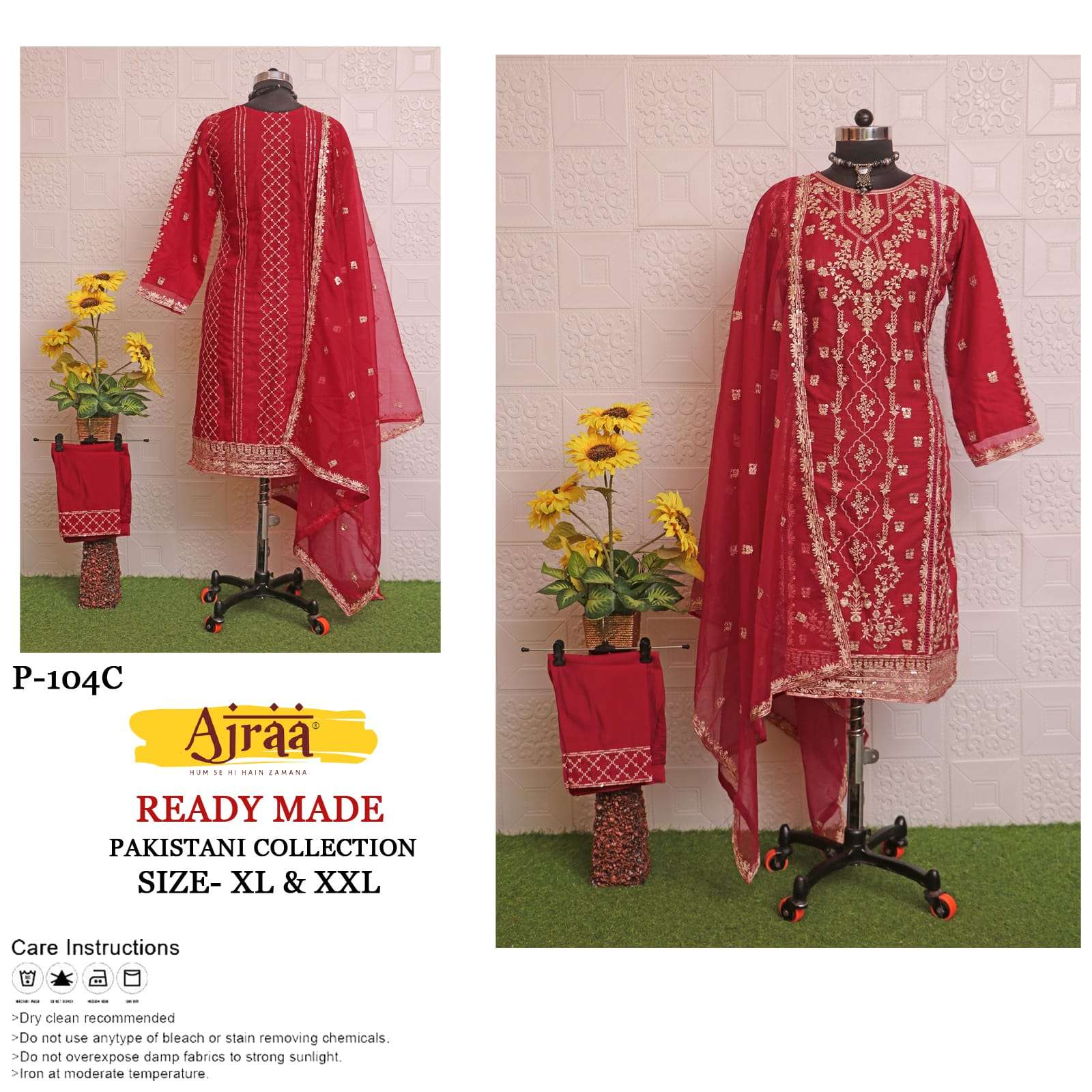Ajraa 104 Colours By Ajraa 104-A To 104-C Series Pakistani Suits Beautiful Fancy Colorful Stylish Party Wear & Occasional Wear Pure Organza Embroidery Dresses At Wholesale Price