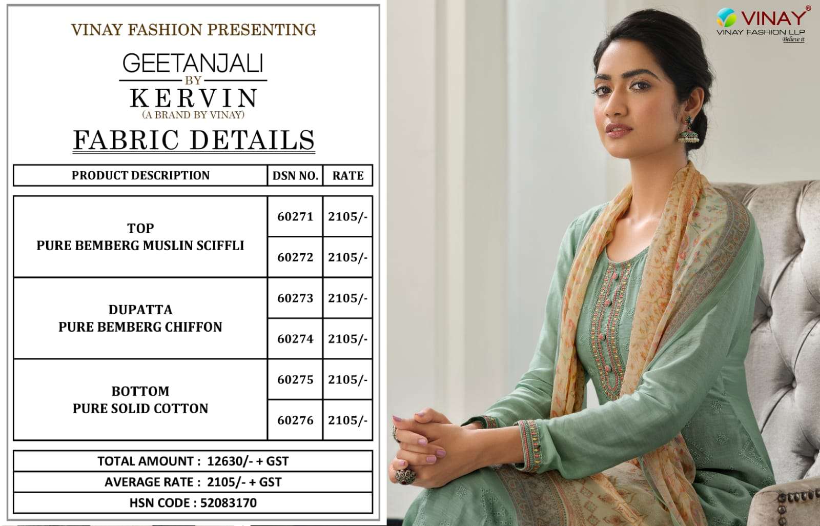 Kervin Geetanjali By Vinay Fashion 60271 To 60276 Series Beautiful Suits Colorful Stylish Fancy Casual Wear & Ethnic Wear Bemberg Muslin Dresses At Wholesale Price