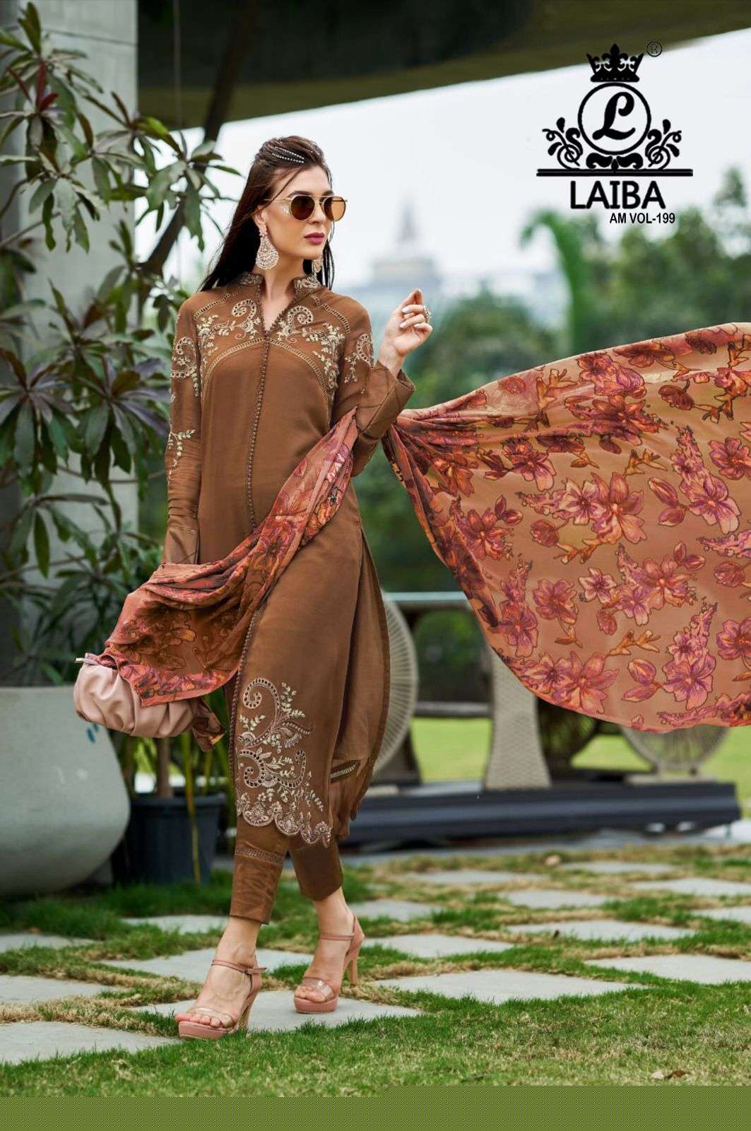 AM Vol-199 By Laiba 199-A To 199-D Series Beautiful Pakistani Suits Colorful Stylish Fancy Casual Wear & Ethnic Wear Pure Georgette Embroidered Dresses At Wholesale Price