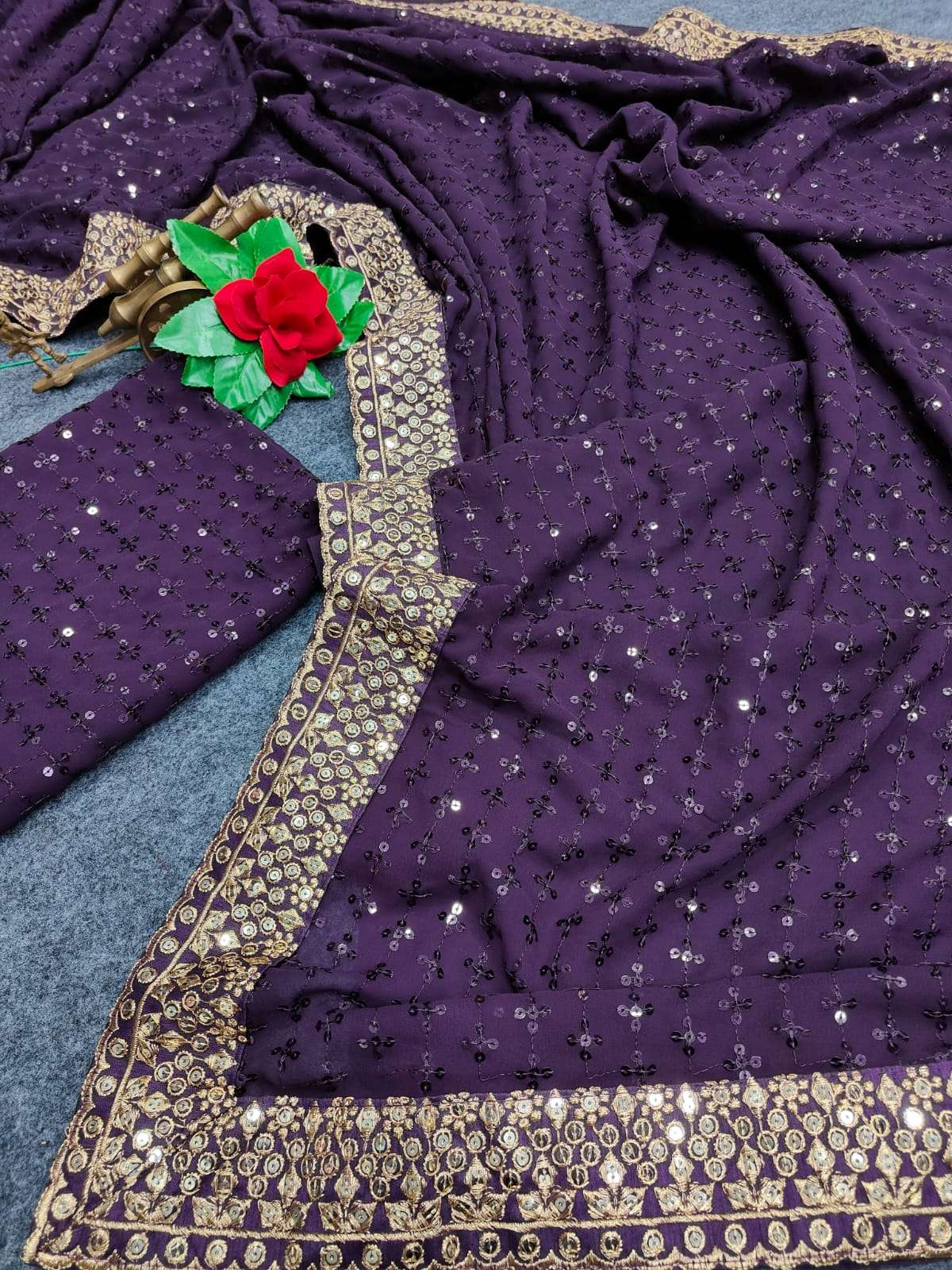 Sita By Fashid Wholesale Vt Indian Traditional Beautiful Stylish Designer Banarasi Silk Jacquard Embroidered Party Wear Heavy Georgette Sarees At Wholesale Price
