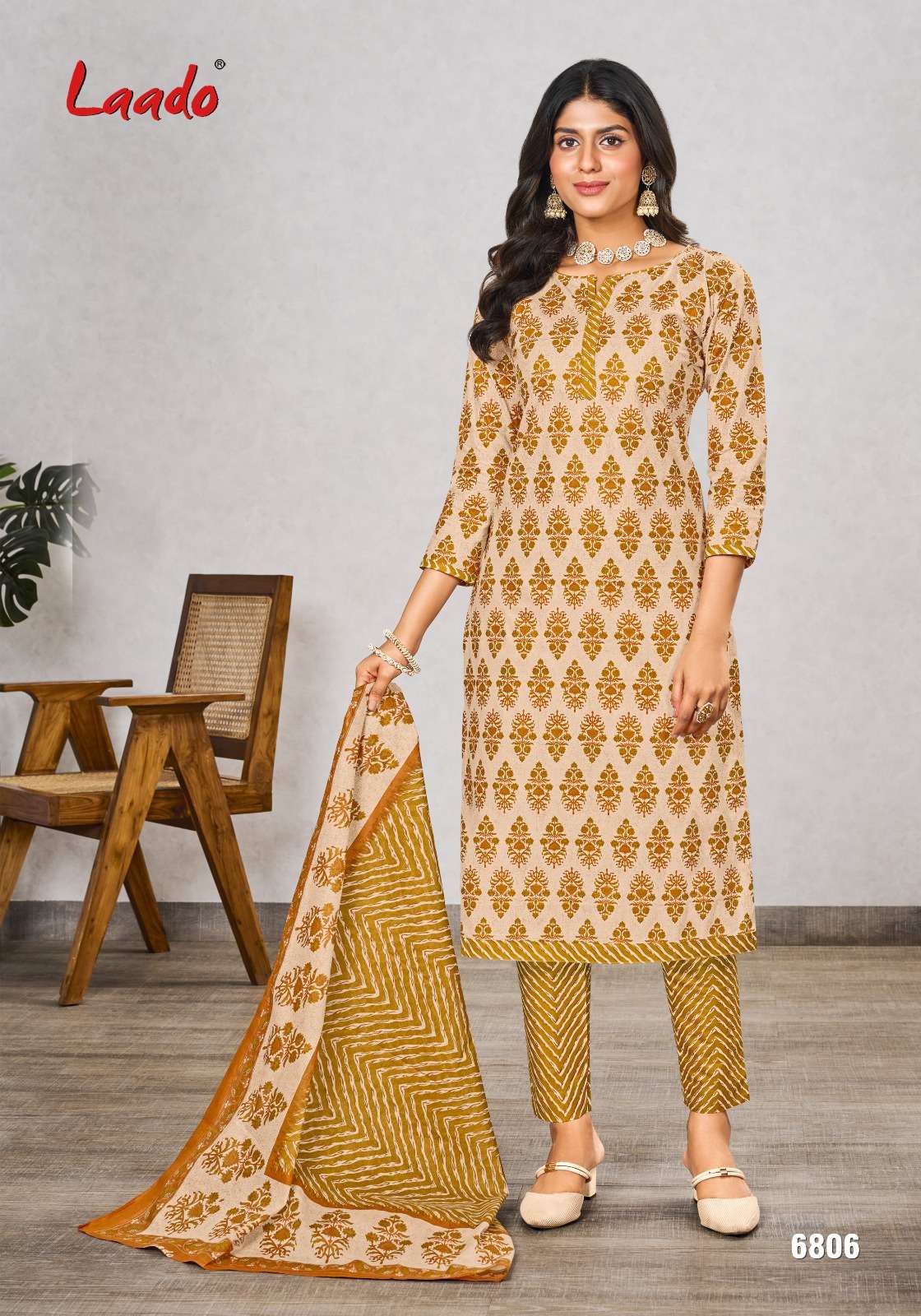 Laado Vol-68 By Laado 6801 To 6820 Series Beautiful Suits Stylish Colorful Fancy Casual Wear & Ethnic Wear Pure Cotton Print Dresses At Wholesale Price