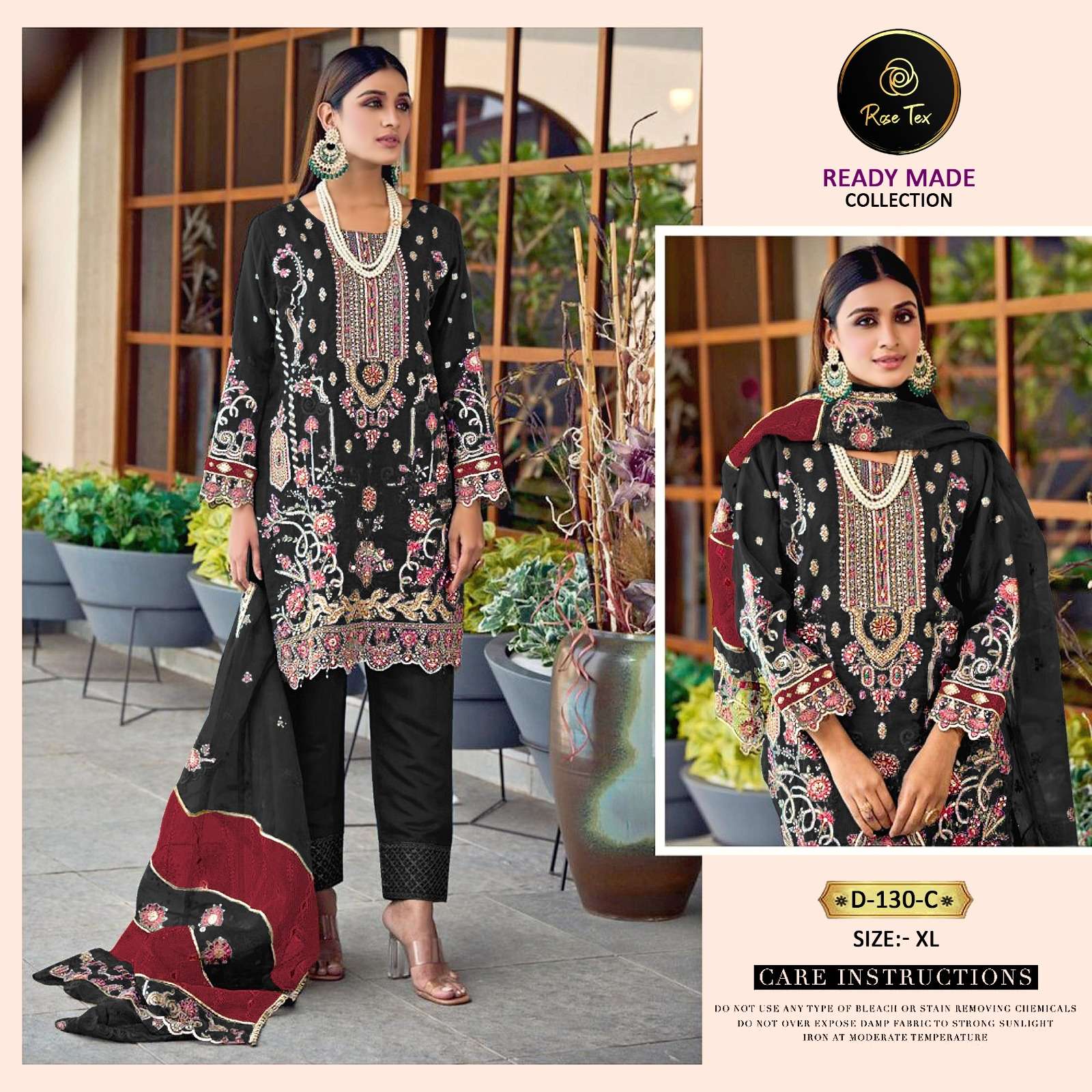 Rose Tex 130 Colours By Rose Tex 130-A To 130-D Series Beautiful Pakistani Suits Stylish Colorful Fancy Casual Wear & Ethnic Wear Pure Organza Embroidered Dresses At Wholesale Price