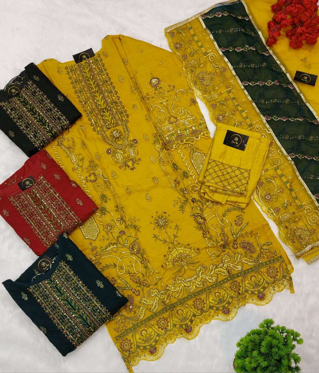 Rose Tex 130 Colours By Rose Tex 130-A To 130-D Series Beautiful Pakistani Suits Stylish Colorful Fancy Casual Wear & Ethnic Wear Pure Organza Embroidered Dresses At Wholesale Price