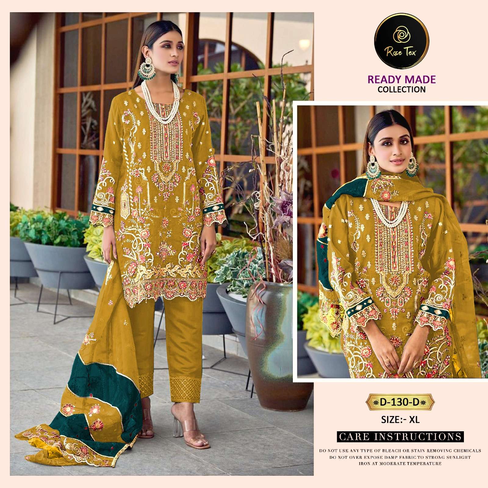 Rose Tex 130 Colours By Rose Tex 130-A To 130-D Series Beautiful Pakistani Suits Stylish Colorful Fancy Casual Wear & Ethnic Wear Pure Organza Embroidered Dresses At Wholesale Price
