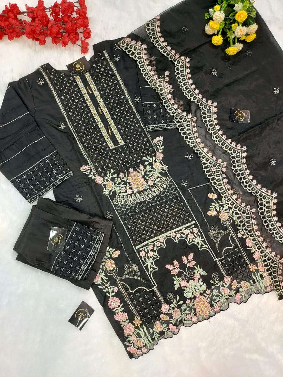Rose Tex Hit Design 137 By Rose Tex Beautiful Pakistani Suits Stylish Colorful Fancy Casual Wear & Ethnic Wear Pure Organza Embroidered Dresses At Wholesale Price