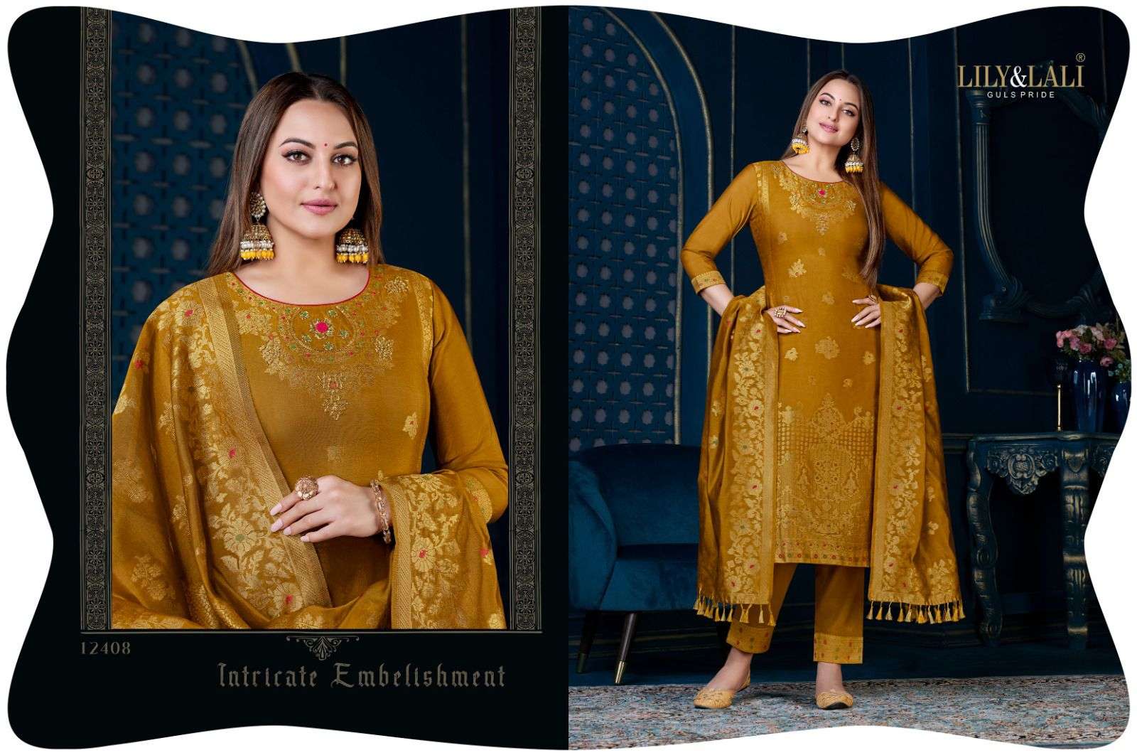 Silk Kari Vol-3 By Lily And Lali 12401 To 12408 Series Beautiful Stylish Festive Suits Fancy Colorful Casual Wear & Ethnic Wear & Ready To Wear Pure Organza Jacquard With Work Dresses At Wholesale Price