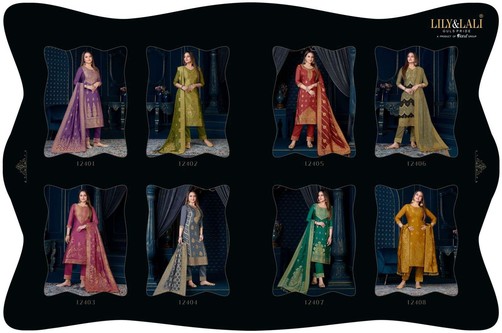 Silk Kari Vol-3 By Lily And Lali 12401 To 12408 Series Beautiful Stylish Festive Suits Fancy Colorful Casual Wear & Ethnic Wear & Ready To Wear Pure Organza Jacquard With Work Dresses At Wholesale Price