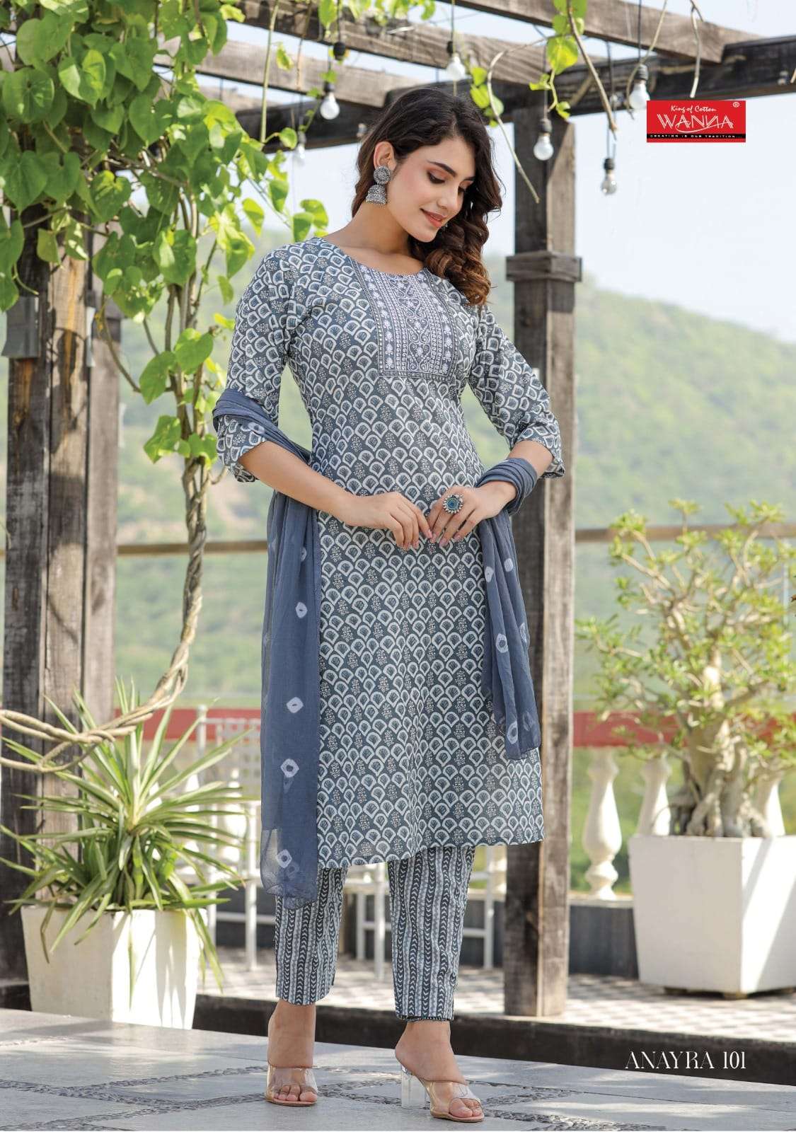 Anayra By Wanna 101 To 106 Series Beautiful Stylish Festive Suits Fancy Colorful Casual Wear & Ethnic Wear & Ready To Wear Cambric Cotton With Work Dresses At Wholesale Price