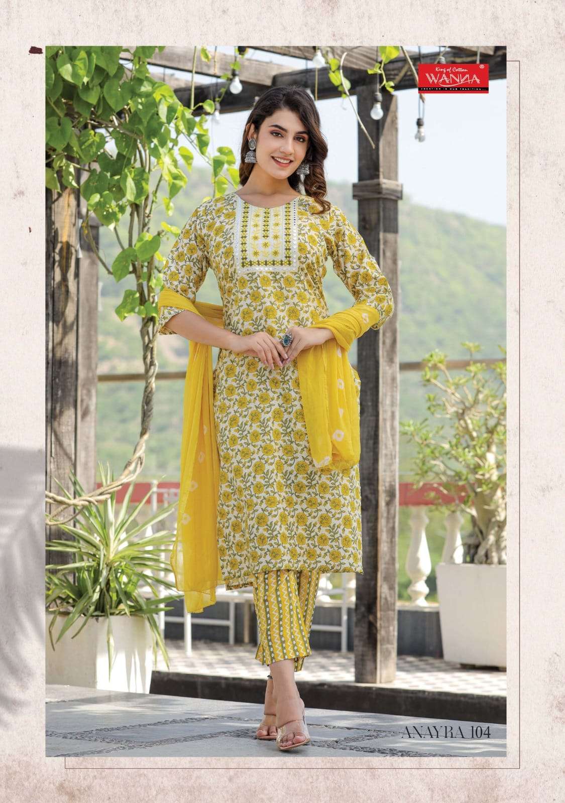 Anayra By Wanna 101 To 106 Series Beautiful Stylish Festive Suits Fancy Colorful Casual Wear & Ethnic Wear & Ready To Wear Cambric Cotton With Work Dresses At Wholesale Price