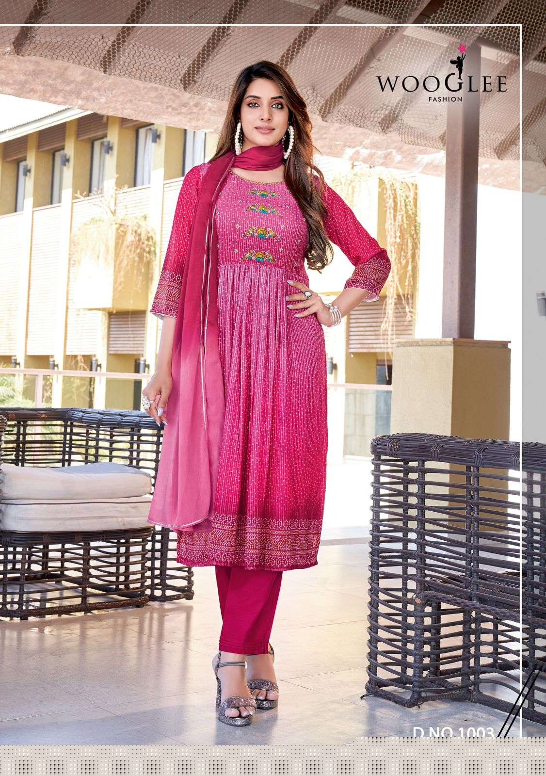 Suhani By Wooglee 1001 To 1006 Series Beautiful Suits Colorful Stylish Fancy Casual Wear & Ethnic Wear Georgette Print Dresses At Wholesale Price