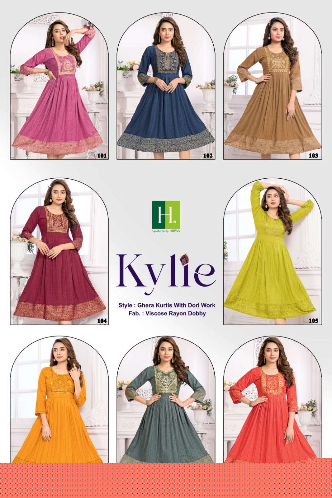 Kylie By Hirwa 101 To 108 Series Designer Stylish Fancy Colorful Beautiful Party Wear & Ethnic Wear Collection Viscose Rayon Print Kurtis At Wholesale Price
