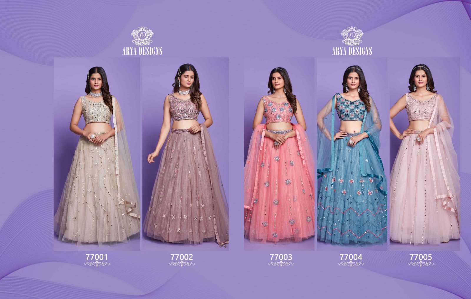 Mahira Vol-4 By Arya Designs 77001 To 77005 Series Designer Beautiful Festive Collection Occasional Wear & Party Wear Soft Silk Lehengas At Wholesale Price