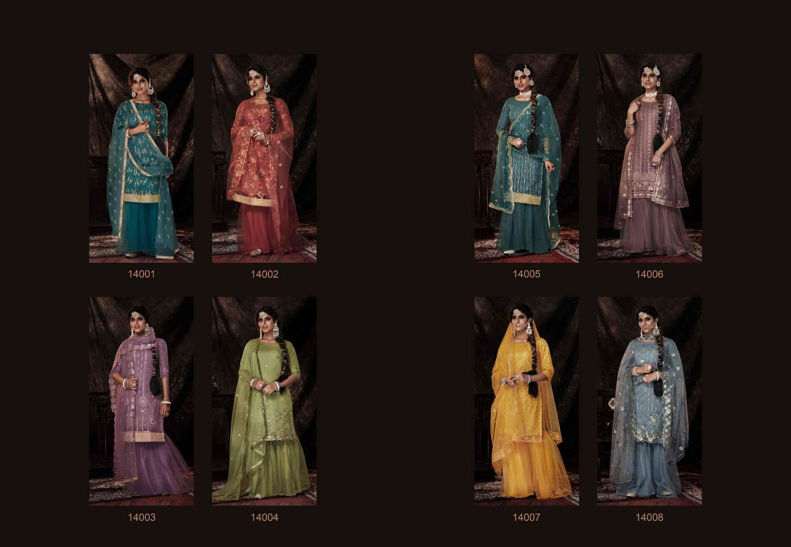 Noorani Vol-4 By Arya Designs 14001 To 14008 Series Beautiful Stylish Sharara Suits Fancy Colorful Casual Wear & Ethnic Wear & Ready To Wear Soft Net Dresses At Wholesale Price
