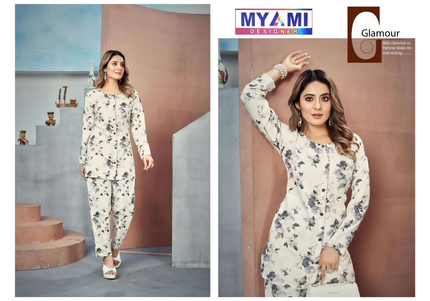 Co-Ord Vol-1 By Myami Designer 1001 To 1006 Series Designer Stylish Fancy Colorful Beautiful Party Wear & Ethnic Wear Collection Rayon Print Co-Ord At Wholesale Price