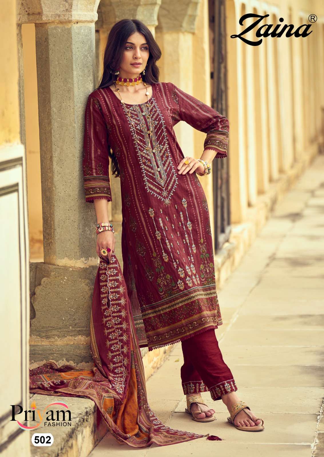 Karachi Print Vol-1 By Priyam 501 To 505 Series Beautiful Pakistani Suits Colorful Stylish Fancy Casual Wear & Ethnic Wear Pure Cambric Lawn Print Dresses At Wholesale Price