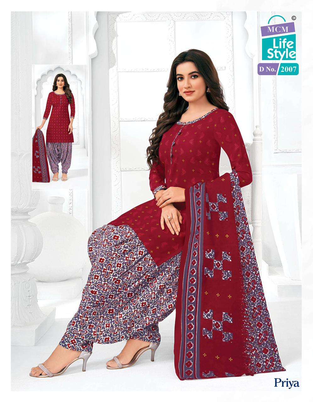 Priya Vol-20 By Mcm Lifestyle 2007 To 2039 Series Designer Festive Suits Beautiful Fancy Stylish Colorful Party Wear & Occasional Wear Pure Cambric Cotton Printed Dresses At Wholesale Price