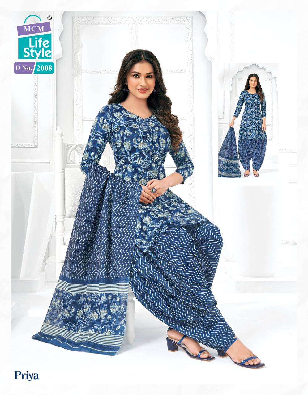 Priya Vol-20 By Mcm Lifestyle 2007 To 2039 Series Designer Festive Suits Beautiful Fancy Stylish Colorful Party Wear & Occasional Wear Pure Cambric Cotton Printed Dresses At Wholesale Price