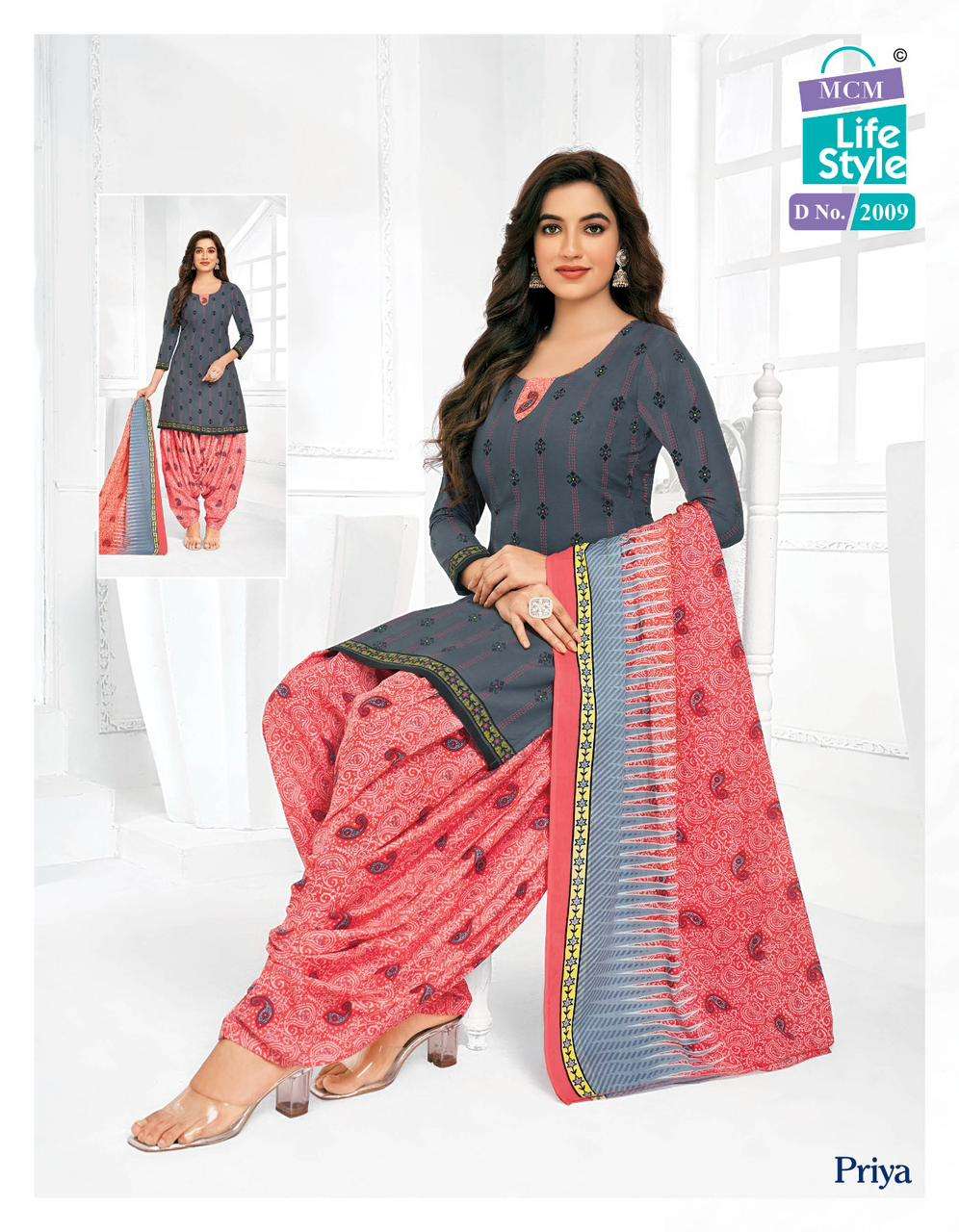 Priya Vol-20 By Mcm Lifestyle 2007 To 2039 Series Designer Festive Suits Beautiful Fancy Stylish Colorful Party Wear & Occasional Wear Pure Cambric Cotton Printed Dresses At Wholesale Price