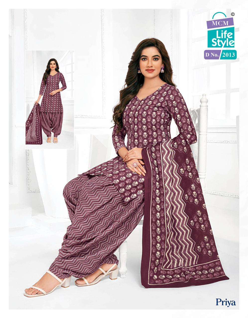 Priya Vol-20 By Mcm Lifestyle 2007 To 2039 Series Designer Festive Suits Beautiful Fancy Stylish Colorful Party Wear & Occasional Wear Pure Cambric Cotton Printed Dresses At Wholesale Price