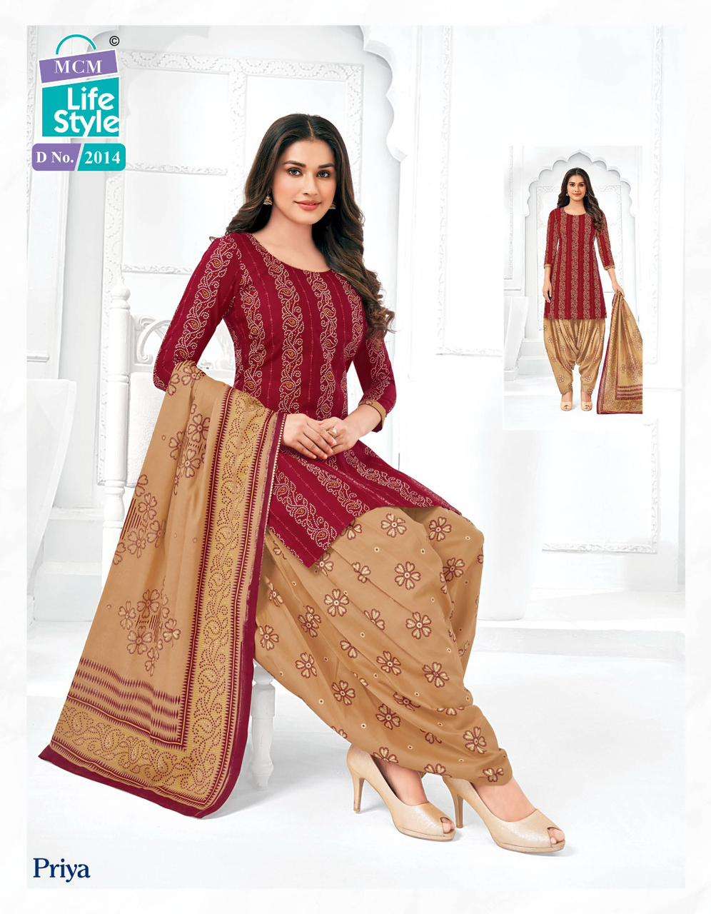 Priya Vol-20 By Mcm Lifestyle 2007 To 2039 Series Designer Festive Suits Beautiful Fancy Stylish Colorful Party Wear & Occasional Wear Pure Cambric Cotton Printed Dresses At Wholesale Price