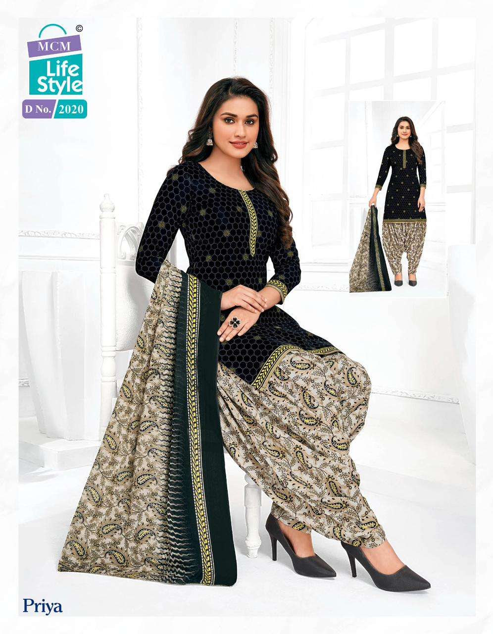Priya Vol-20 By Mcm Lifestyle 2007 To 2039 Series Designer Festive Suits Beautiful Fancy Stylish Colorful Party Wear & Occasional Wear Pure Cambric Cotton Printed Dresses At Wholesale Price