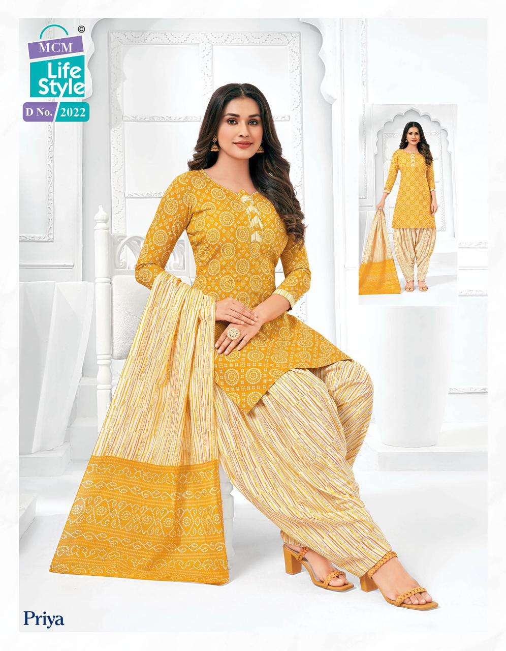 Priya Vol-20 By Mcm Lifestyle 2007 To 2039 Series Designer Festive Suits Beautiful Fancy Stylish Colorful Party Wear & Occasional Wear Pure Cambric Cotton Printed Dresses At Wholesale Price