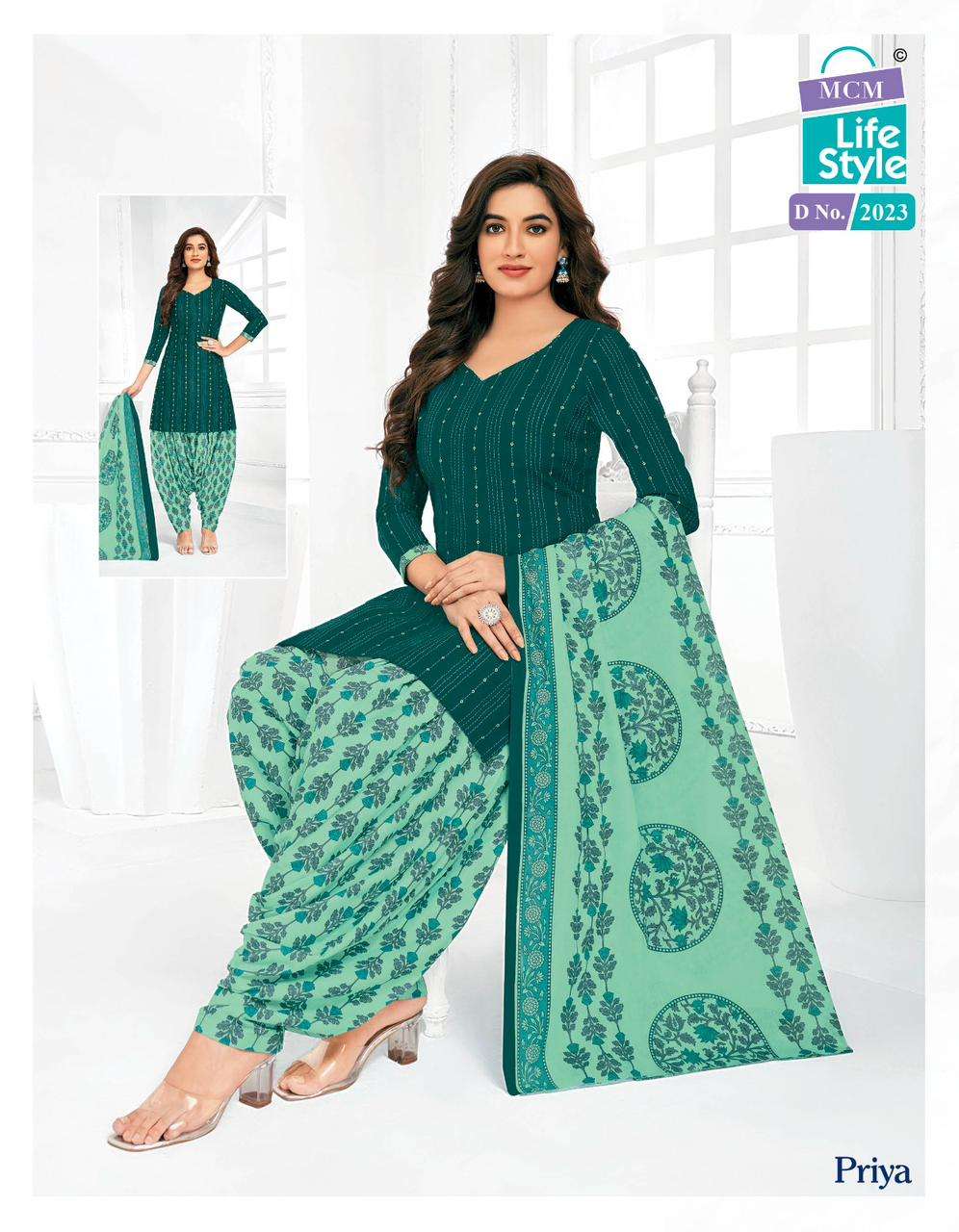Priya Vol-20 By Mcm Lifestyle 2007 To 2039 Series Designer Festive Suits Beautiful Fancy Stylish Colorful Party Wear & Occasional Wear Pure Cambric Cotton Printed Dresses At Wholesale Price