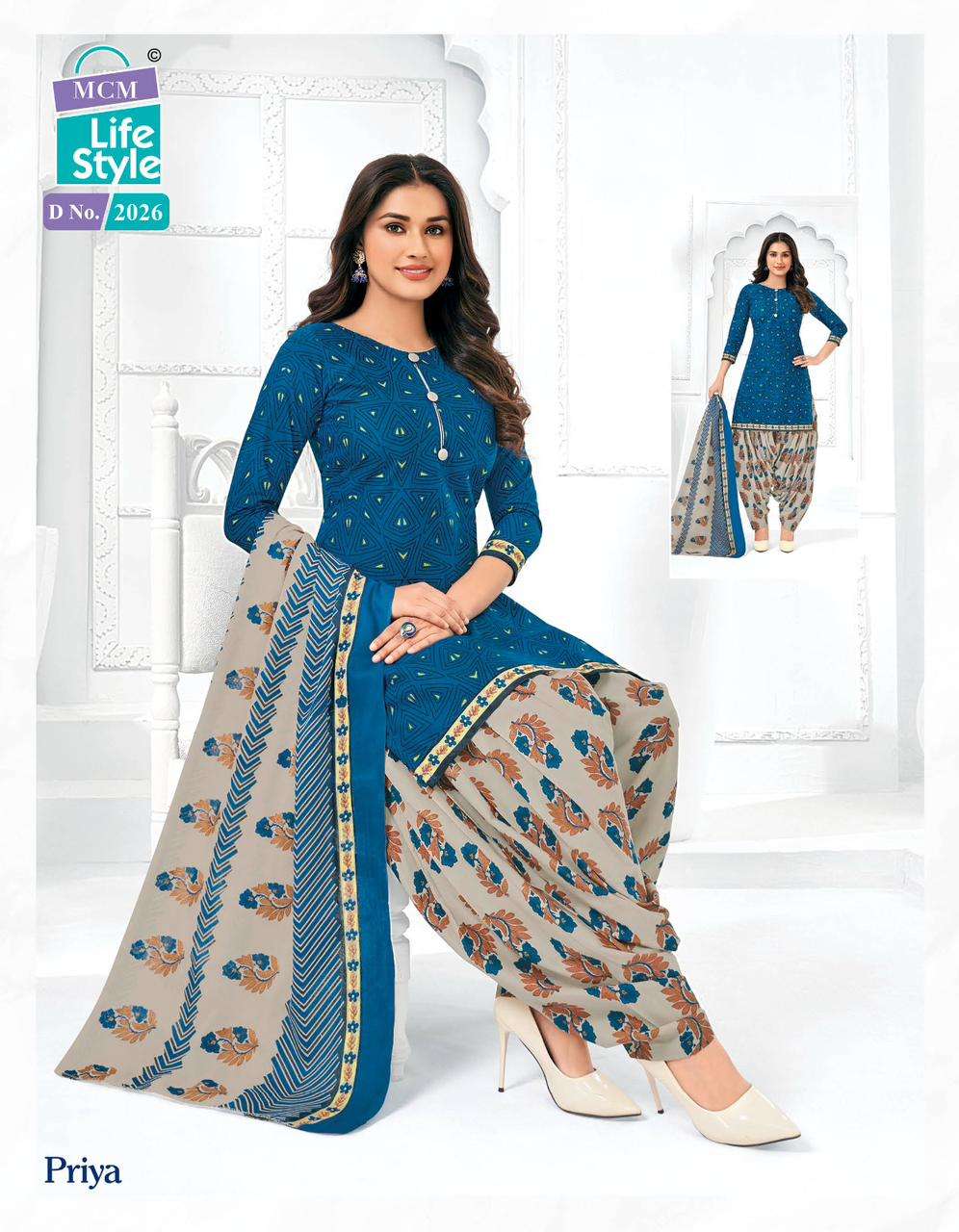 Priya Vol-20 By Mcm Lifestyle 2007 To 2039 Series Designer Festive Suits Beautiful Fancy Stylish Colorful Party Wear & Occasional Wear Pure Cambric Cotton Printed Dresses At Wholesale Price