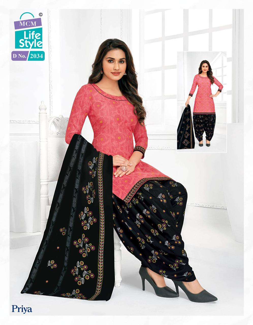 Priya Vol-20 By Mcm Lifestyle 2007 To 2039 Series Designer Festive Suits Beautiful Fancy Stylish Colorful Party Wear & Occasional Wear Pure Cambric Cotton Printed Dresses At Wholesale Price