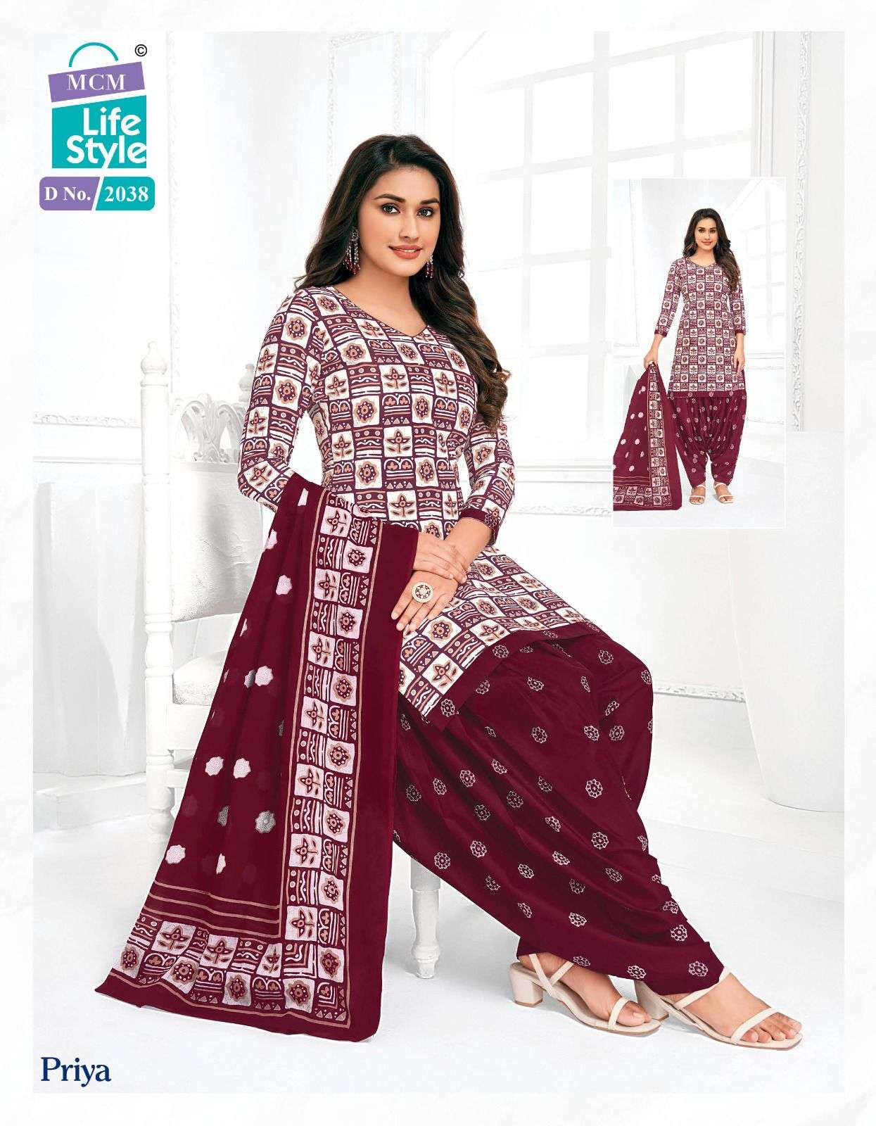 Priya Vol-20 By Mcm Lifestyle 2007 To 2039 Series Designer Festive Suits Beautiful Fancy Stylish Colorful Party Wear & Occasional Wear Pure Cambric Cotton Printed Dresses At Wholesale Price