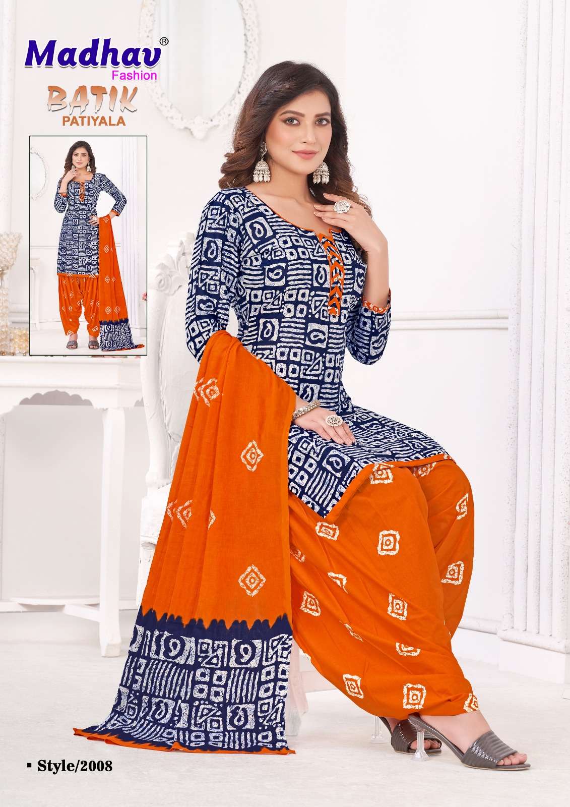 Batik Patiyala Vol-2 By Madhav Fashion 2001 To 2010 Series Beautiful Stylish Festive Suits Fancy Colorful Casual Wear & Ethnic Wear & Ready To Wear Pure Cotton Print Dresses At Wholesale Price