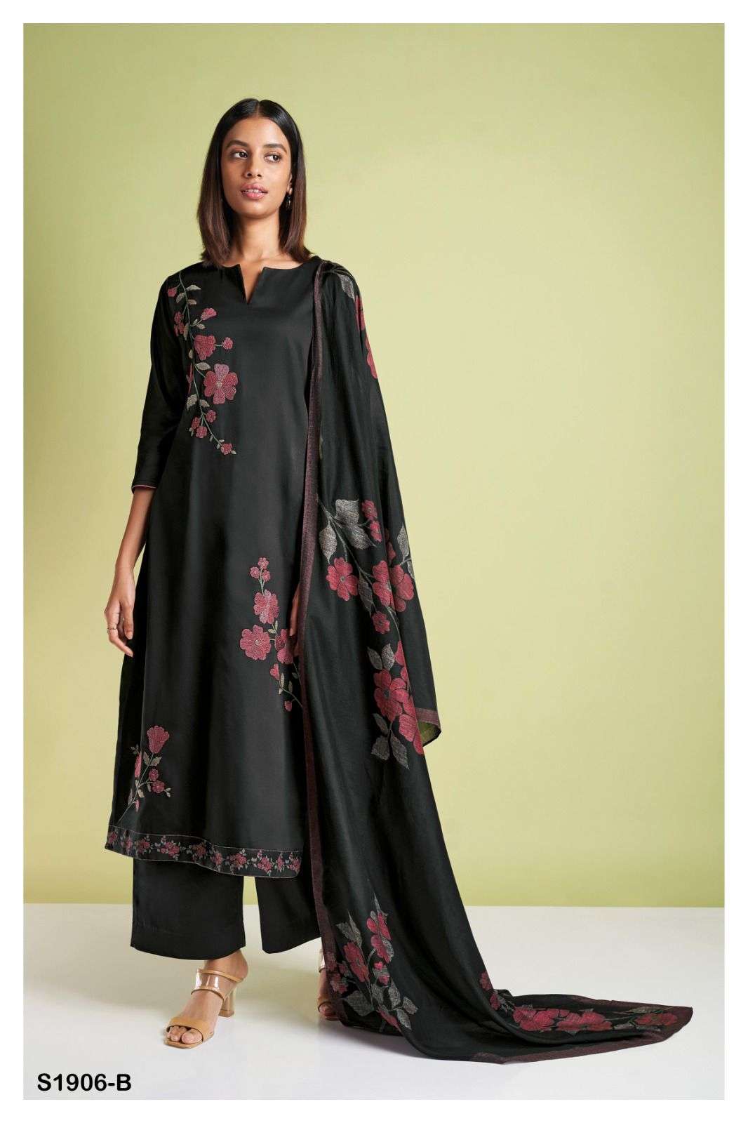 Andrea-1906 By Ganga Fashion 1906-A To 1906-D Series Beautiful Stylish Festive Suits Fancy Colorful Casual Wear & Ethnic Wear & Ready To Wear Cotton Silk Dresses At Wholesale Price