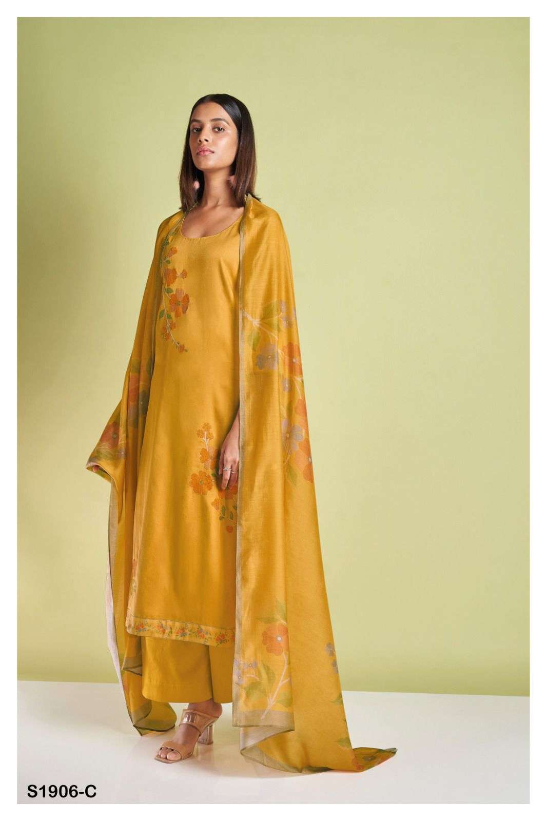 Andrea-1906 By Ganga Fashion 1906-A To 1906-D Series Beautiful Stylish Festive Suits Fancy Colorful Casual Wear & Ethnic Wear & Ready To Wear Cotton Silk Dresses At Wholesale Price