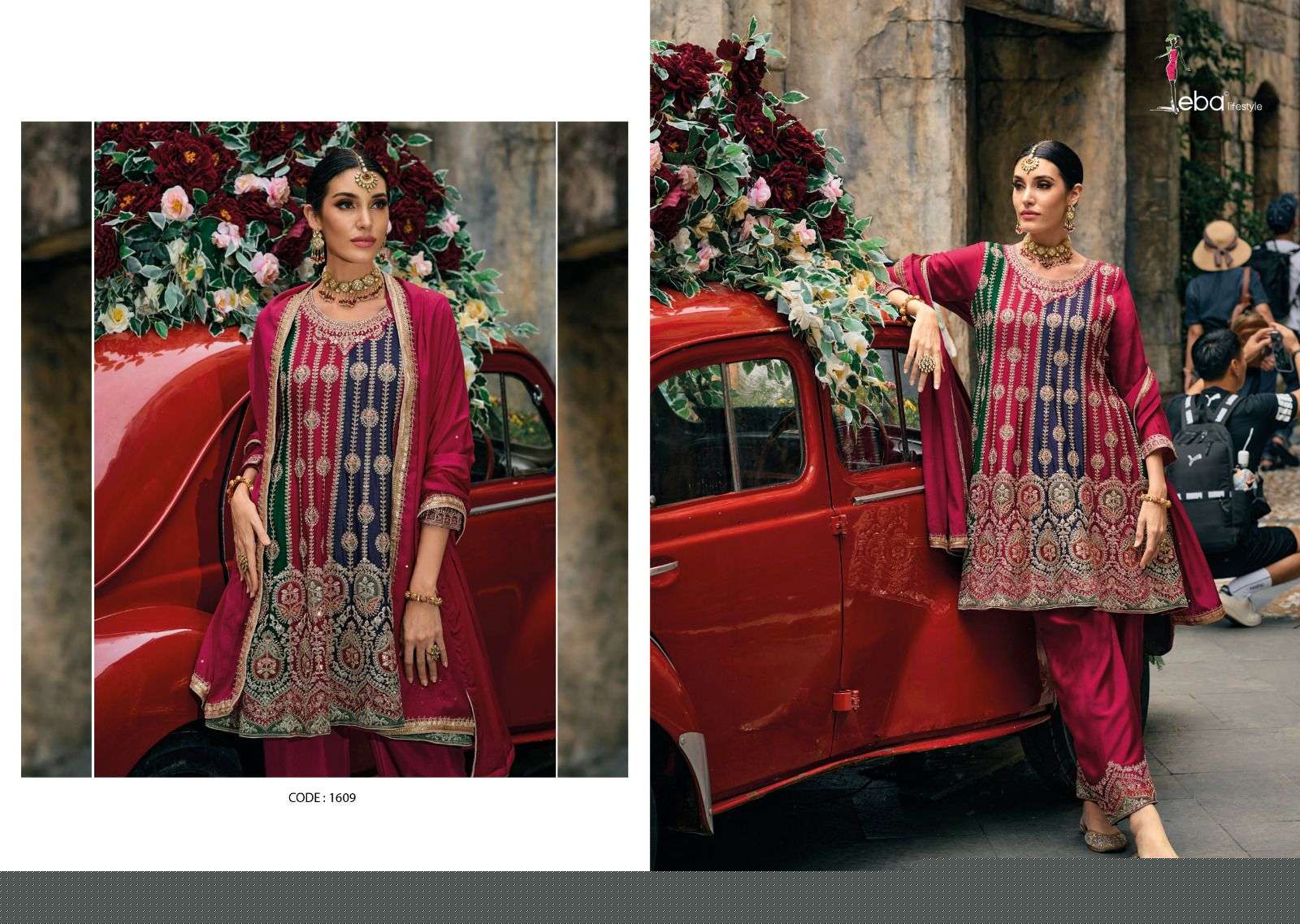 Barbie By Eba Lifestyle 1608 To 1609 Series Beautiful Stylish Festive Suits Fancy Colorful Casual Wear & Ethnic Wear & Ready To Wear Chinnon Embroidered Dresses At Wholesale Price